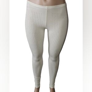 White Rhinestone Leggings M